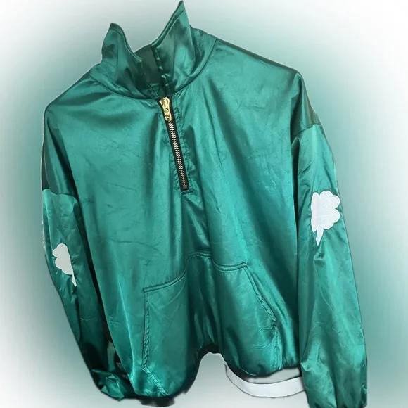 NWT Green Satin/Silk Quarter-Zip Pullover by fear of god xl mens collection 2 !! - Picture 13 of 17